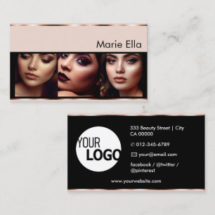 Étiquettes de produit en or rose avec photos de lo
