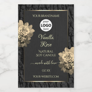 Étiquettes de produit Logo Fleur Rustique Écorce d