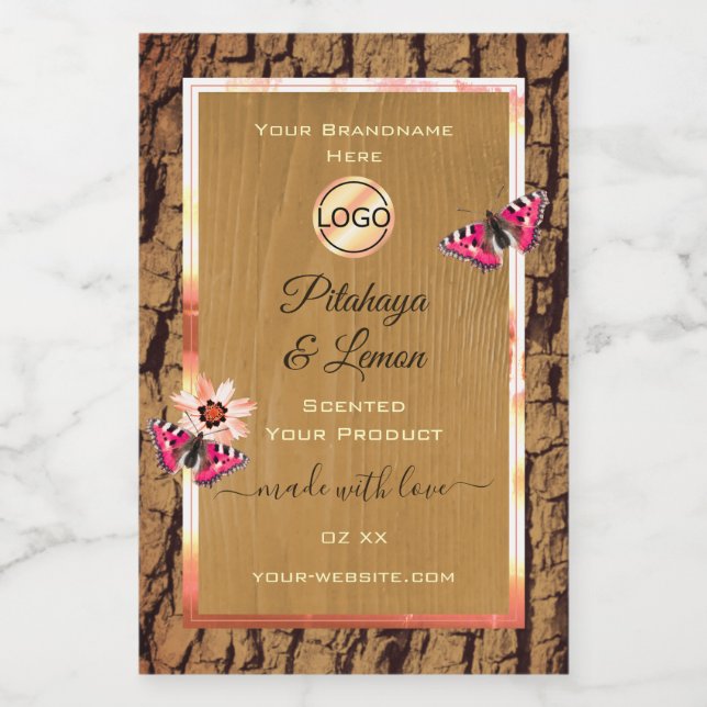 Étiquettes de produit Logo Grain de bois rustique  (Étiquettes simples)