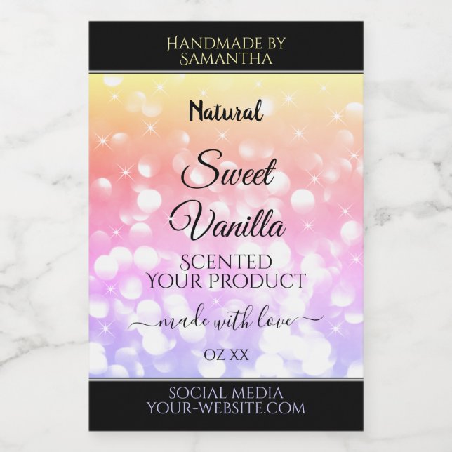 Étiquettes de produit Paillettes Arc-en-ciel Paste (Étiquettes simples)