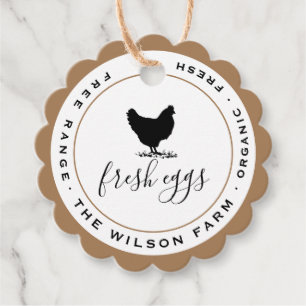 Étiquettes de produit pour les oeufs frais de ferm