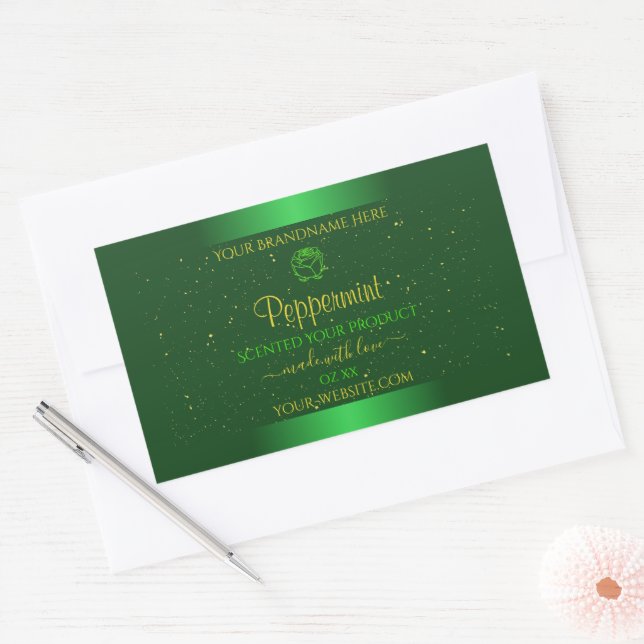 Étiquettes de produit vert chatoyant Fleur Parties (Enveloppe)