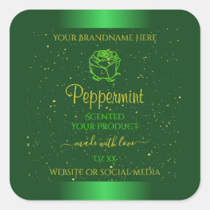 Étiquettes de produit vert chatoyant Fleur Parties
