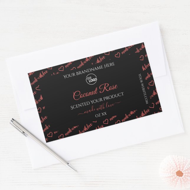 Étiquettes de produits Black and Red Word Cloud av (Enveloppe)