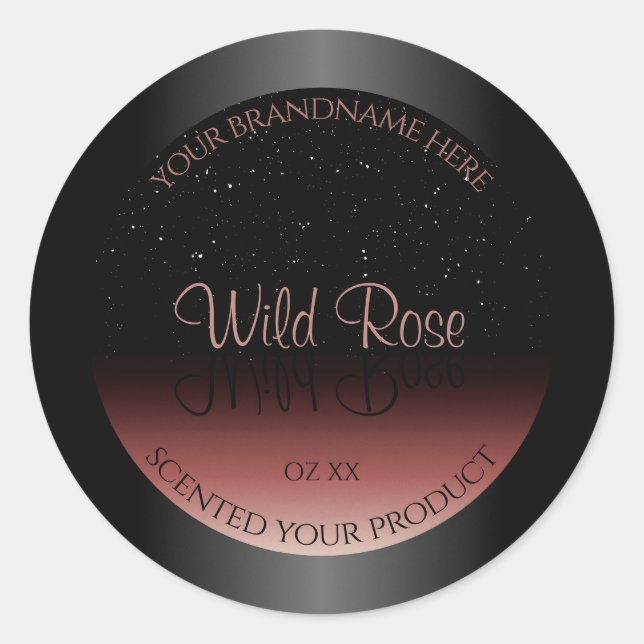 Étiquettes de produits Black Burgundy Ombre Partie (Devant)