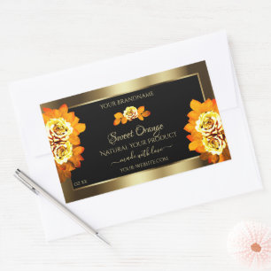 Étiquettes de produits Black Gold Blooming Orange