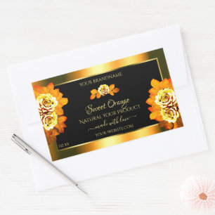 Étiquettes de produits Black Orange en fleurs Rose