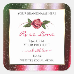 Étiquettes de produits blancs floraux Parties scin