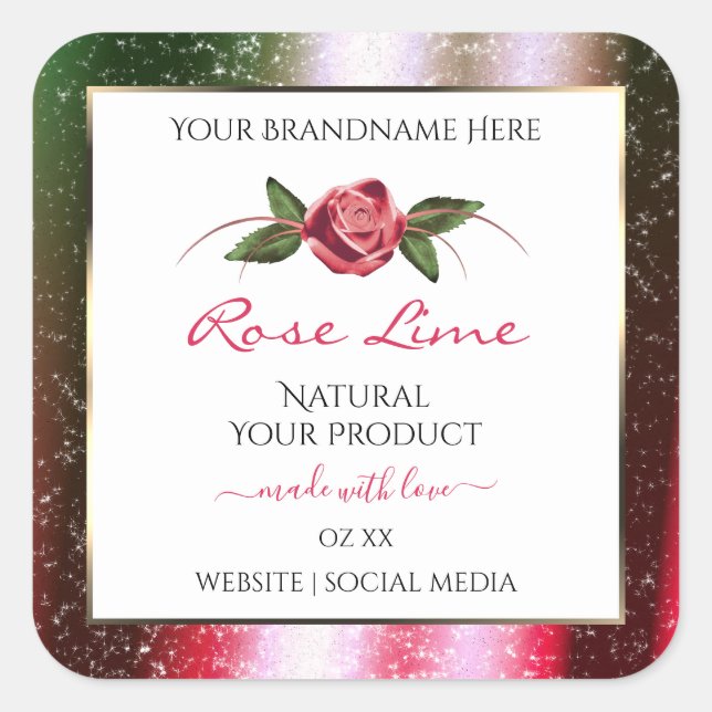 Étiquettes de produits blancs floraux Parties scin (Devant)