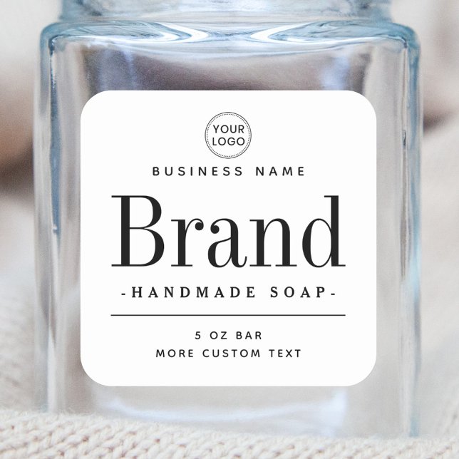 Étiquettes de produits carrés blancs (Créateur téléchargé)