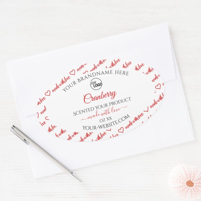 Étiquettes de produits Cloud blanc et rouge avec l (Enveloppe)