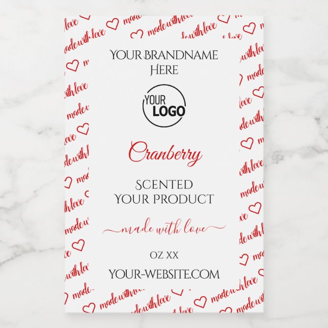 Étiquettes de produits Cloud blanc et rouge avec l (Étiquettes simples)