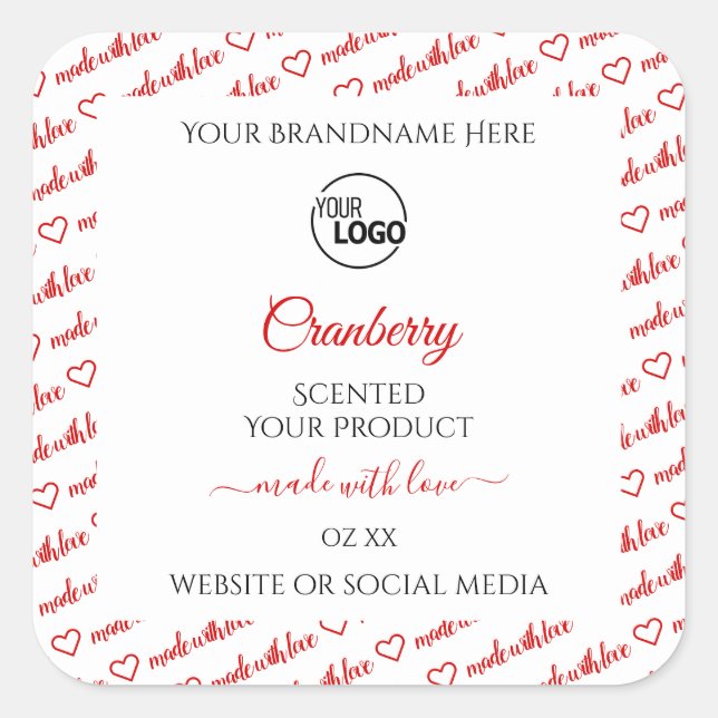 Étiquettes de produits Cloud blanc et rouge avec l (Devant)