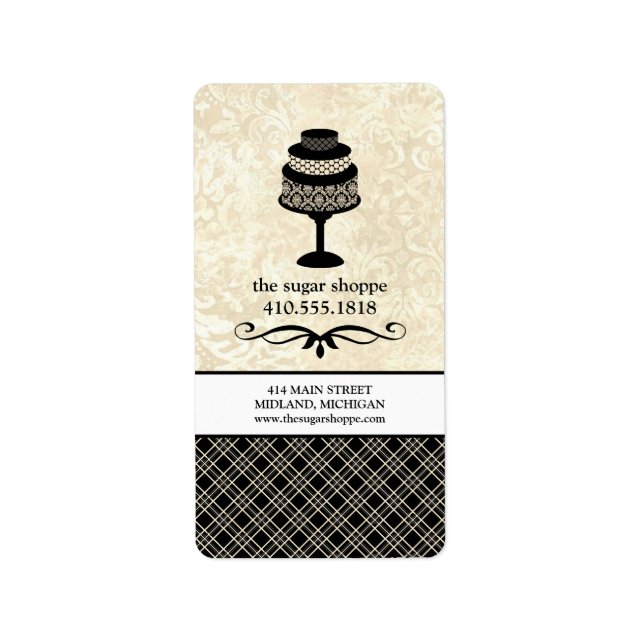 Étiquettes de produits d'affaires de boulangerie { (Devant)