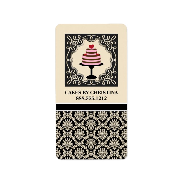 Étiquettes de produits d'affaires de boulangerie { (Devant)