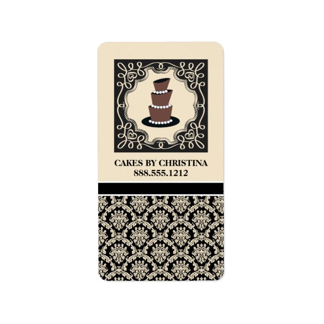 Étiquettes de produits d'affaires de boulangerie { (Devant)