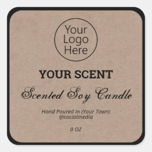 Étiquettes de produits de bougie de soja parfumée