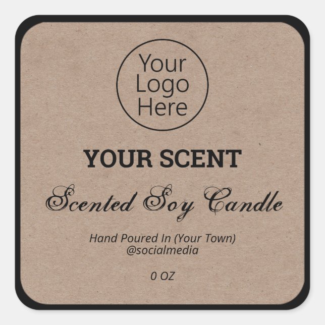 Étiquettes de produits de bougie de soja parfumée  (Devant)