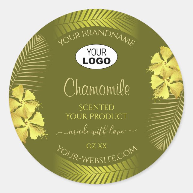 Étiquettes de produits de la moutarde Logo Fleurs  (Devant)