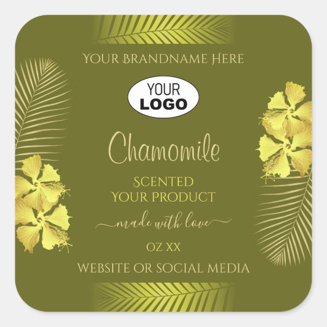 Étiquettes de produits de la moutarde Logo Fleurs  (Devant)