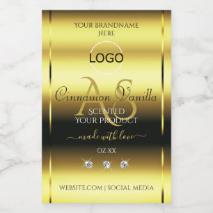 Étiquettes de produits de luxe en or Bijoux Logo M