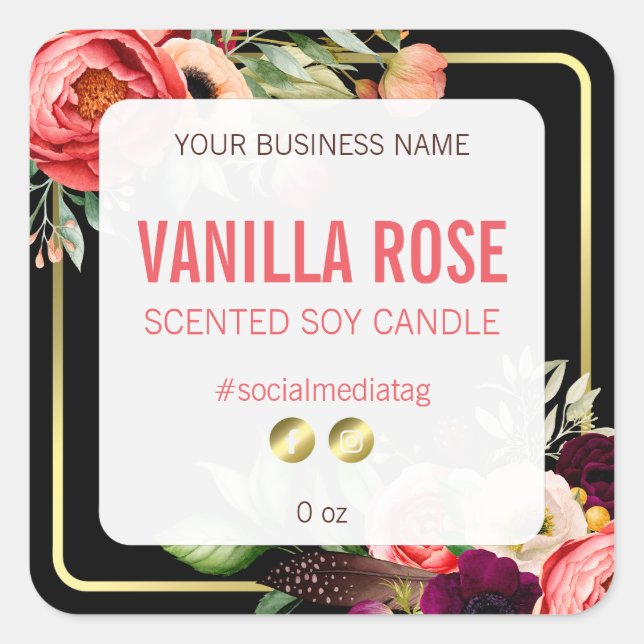 Étiquettes de produits de luxe noir (Devant)