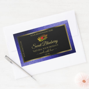 Étiquettes de produits de Parties scintillant Bleu
