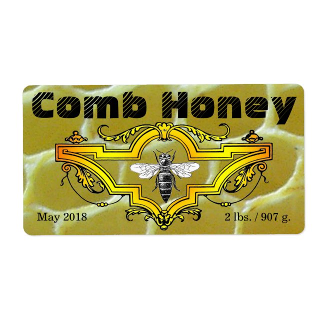 étiquettes de produits de pot "Comb Honey" (Devant)
