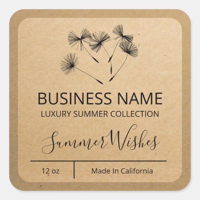 Étiquettes de produits de semences Dandelion (Devant)