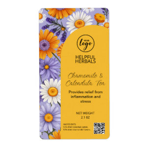 Étiquettes De Produits De Thé Calendula Et Chamomi