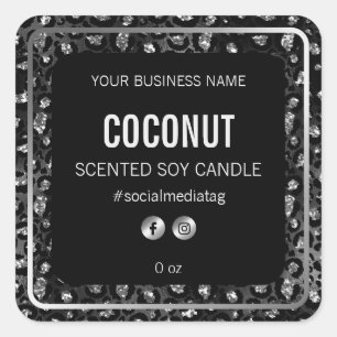 Étiquettes De Produits Empreintes de léopard Noir