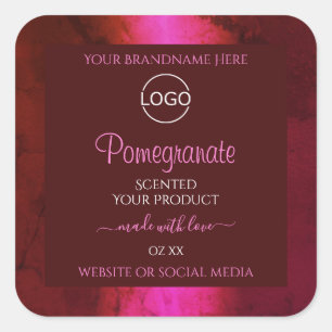 Étiquettes de produits en marbre rose brillant ave