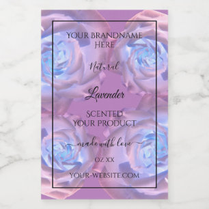 Étiquettes de produits floraux Lumineux violet Ros
