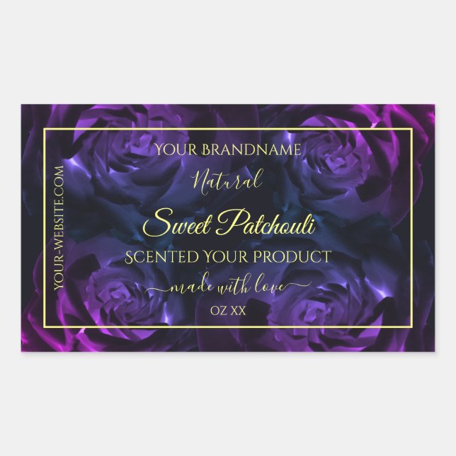 Étiquettes de produits floraux Pink violet Roses d (Devant)
