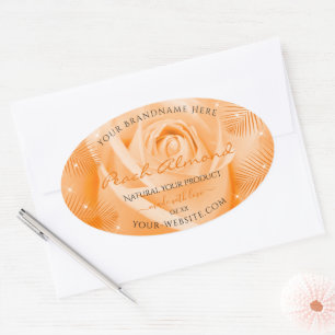 Étiquettes de produits floraux Rose orange avec Fe