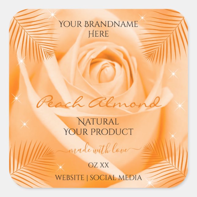 Étiquettes de produits floraux Rose orange avec Fe (Devant)