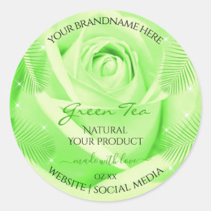 Étiquettes de produits floraux Rose vert clair Feu