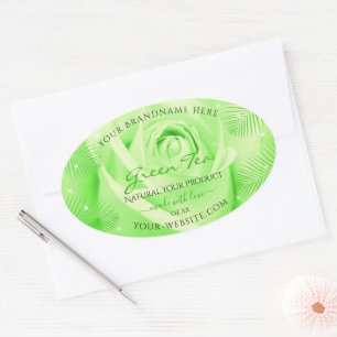 Étiquettes de produits floraux Rose vert clair Feu