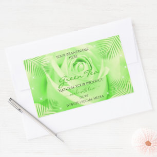 Étiquettes de produits floraux Rose vert clair Feu