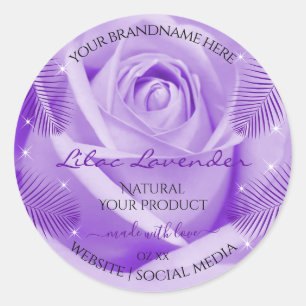 Étiquettes de produits floraux Rose violet avec Fe