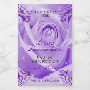 Étiquettes de produits floraux Rose violet avec Fe