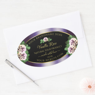 Étiquettes de produits floraux Roses noirs modern