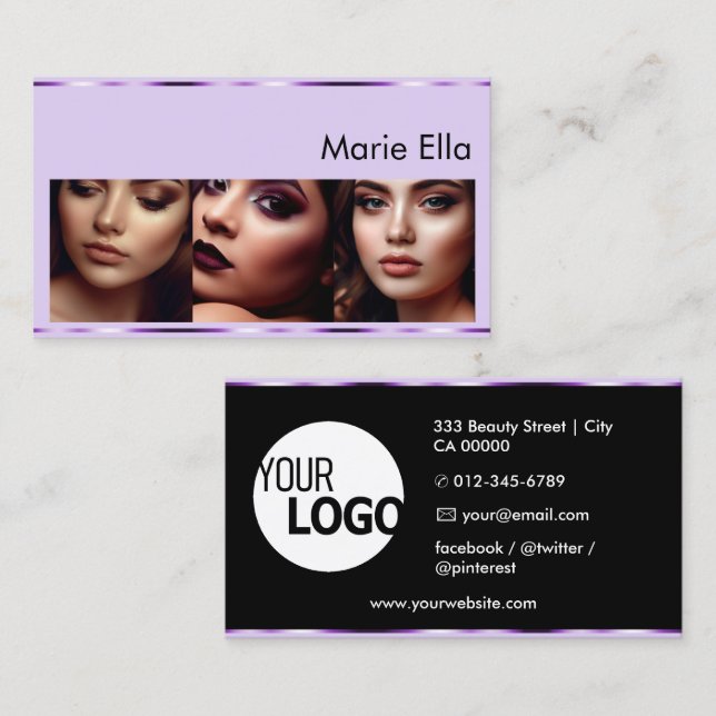 Étiquettes de produits Lilac violet avec logo Phot (Devant / Derrière)