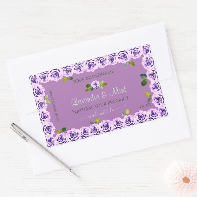 Étiquettes de produits modernes de lumière violet  (Enveloppe)