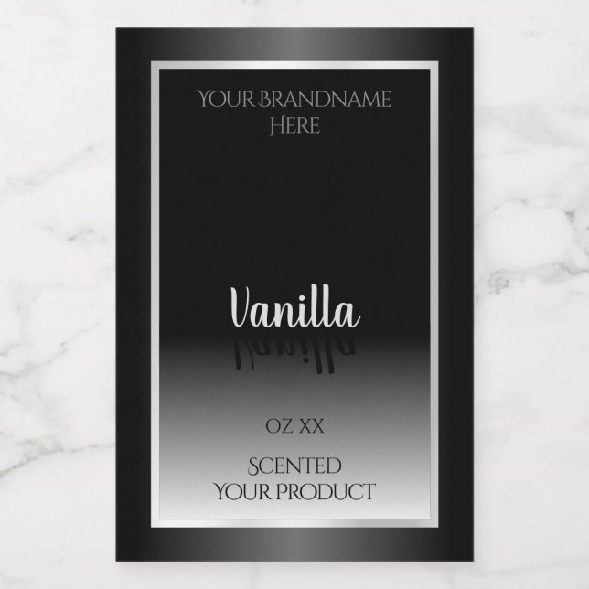 Étiquettes de Produits Noir et Blanc Luxe Cadre Ar (Étiquettes simples)