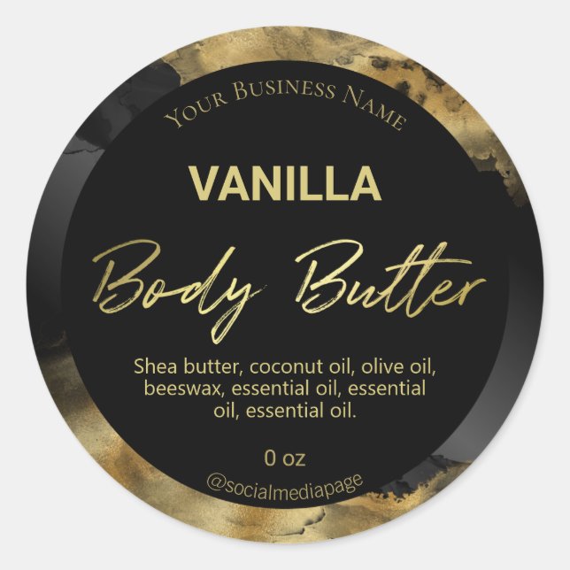 Étiquettes De Produits Noir Et Or De Luxe (Devant)