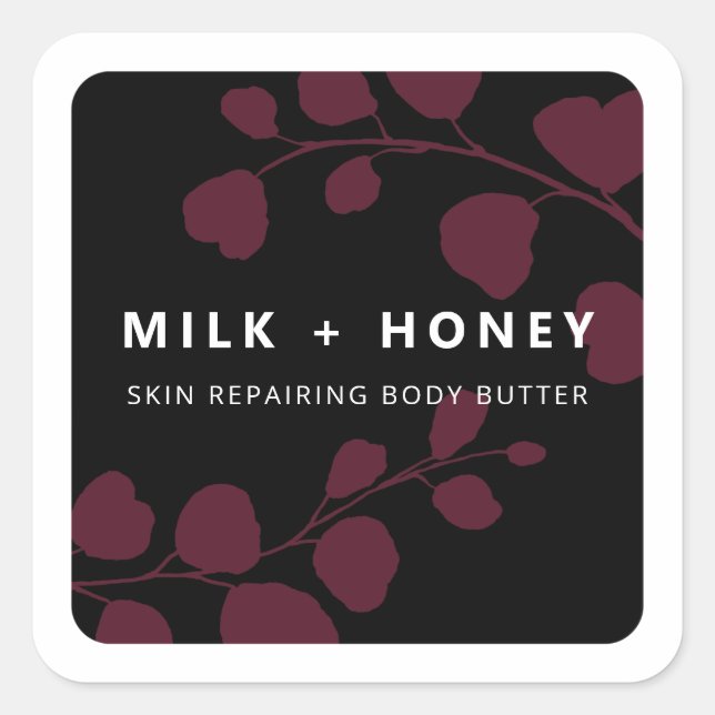 Étiquettes De Produits Noir Et Violet Feuille Bota (Devant)