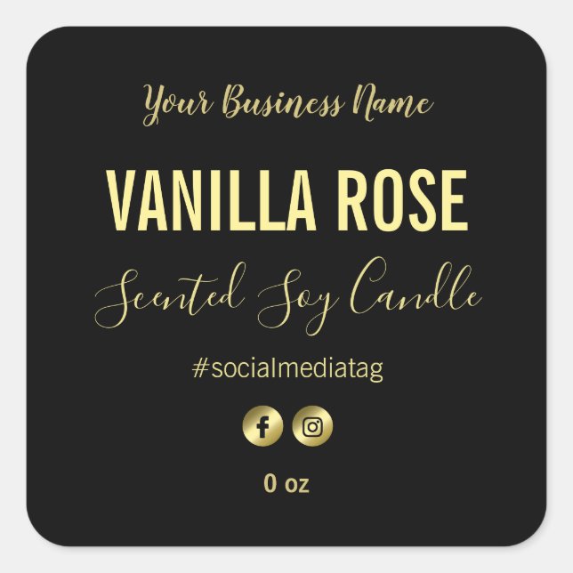 Étiquettes de produits noirs (Devant)