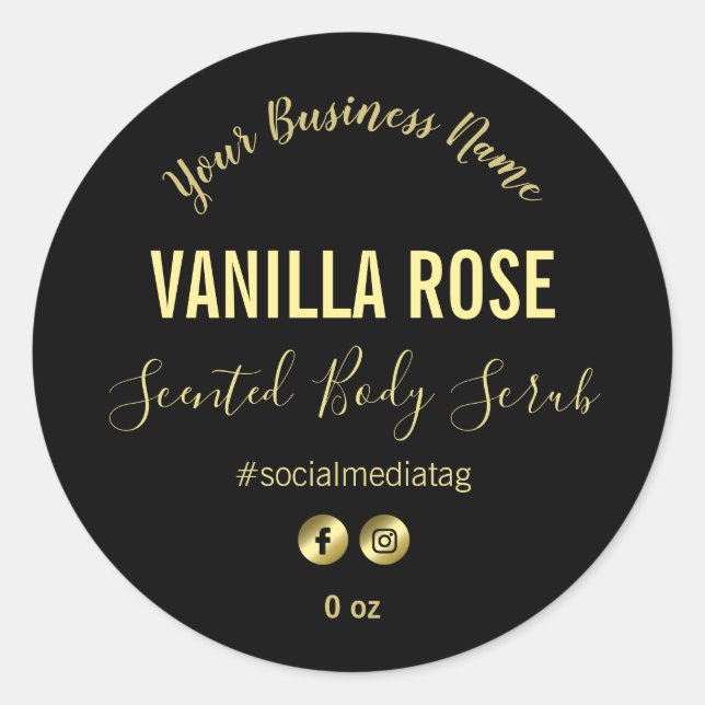 Étiquettes de produits noirs simples (Devant)