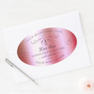Étiquettes de produits Ornate Pink Vert brillant